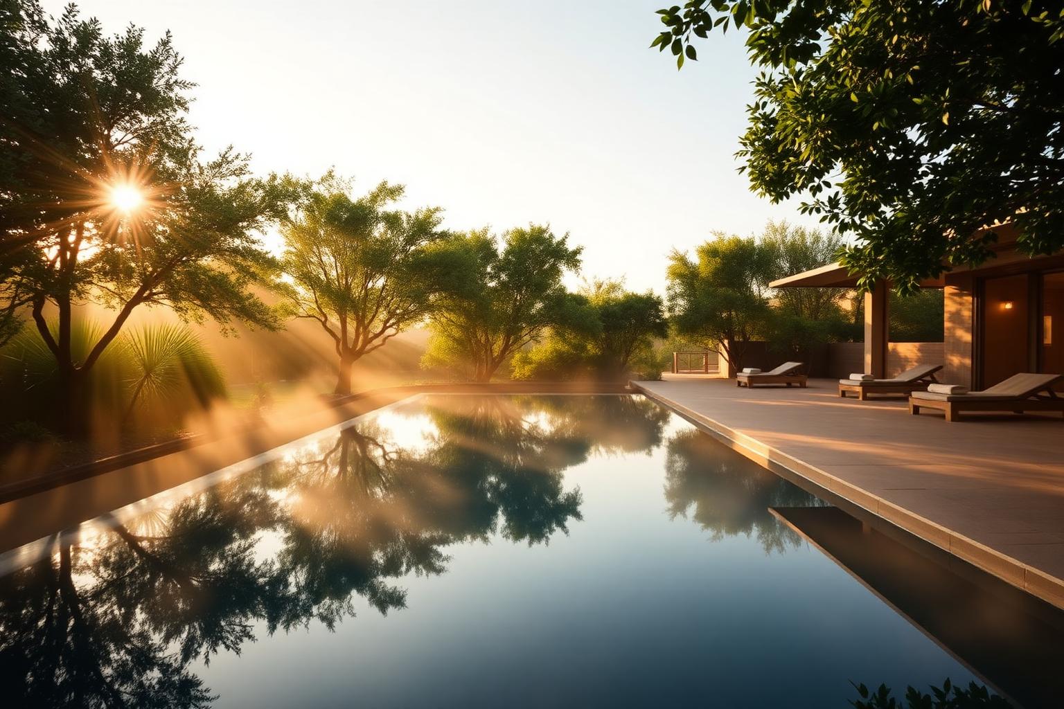 Shangrala grounds at golden hour